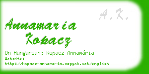 annamaria kopacz business card