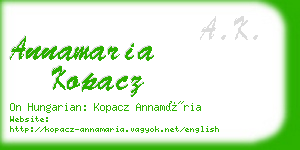 annamaria kopacz business card